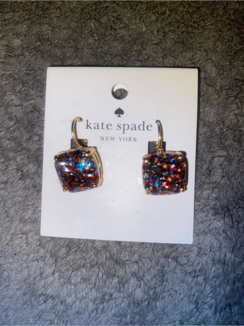 Kate Spade Multicolor Glitter Drop Leverback Earrings